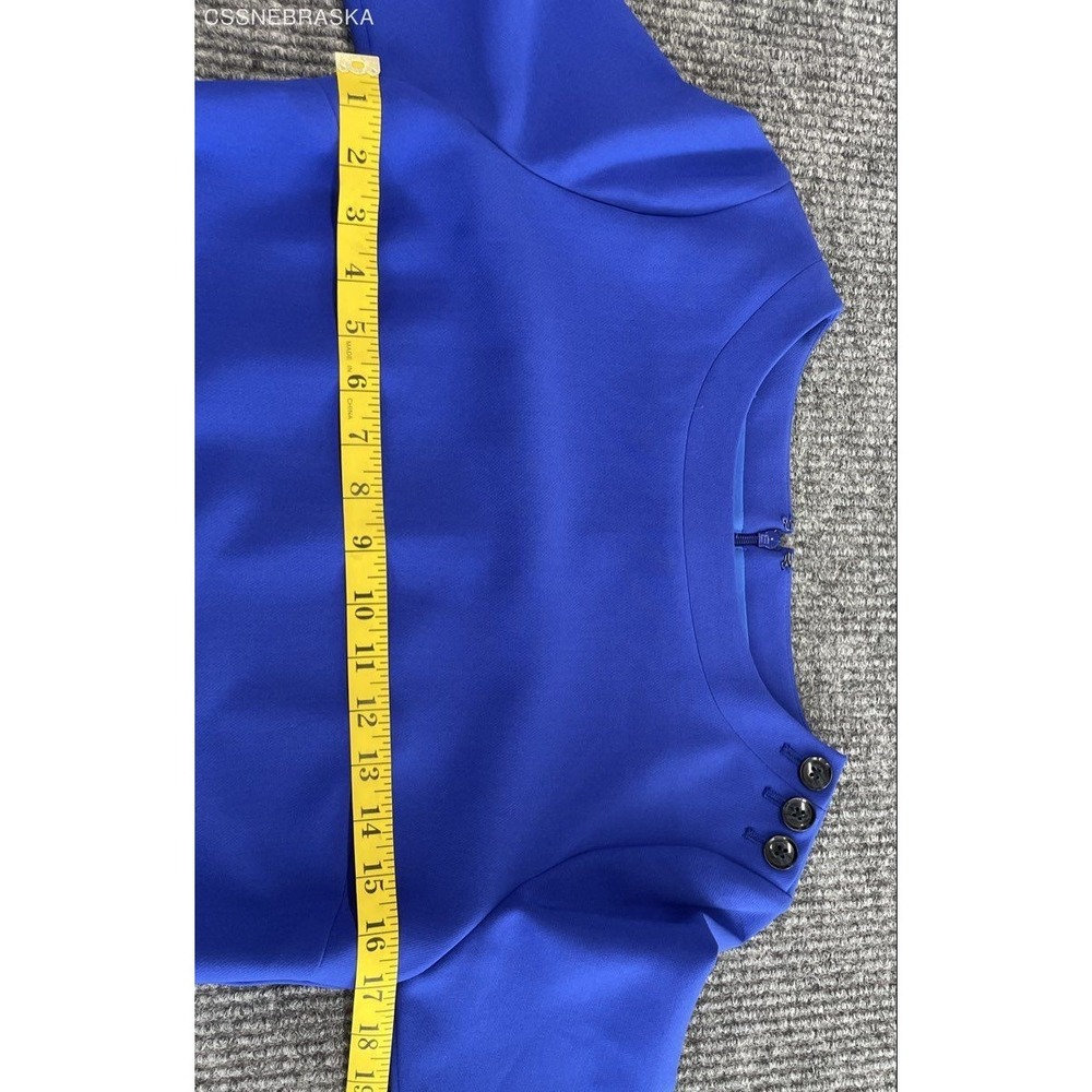Banana Republic Women's Royal Blue Boat Neck Shoulder Button Dress Sz 2 - Picture 6 of 10